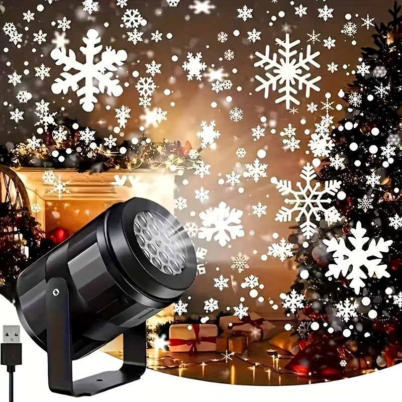 USB Rotating Snow LED Light - Create a Virtual Winter Space