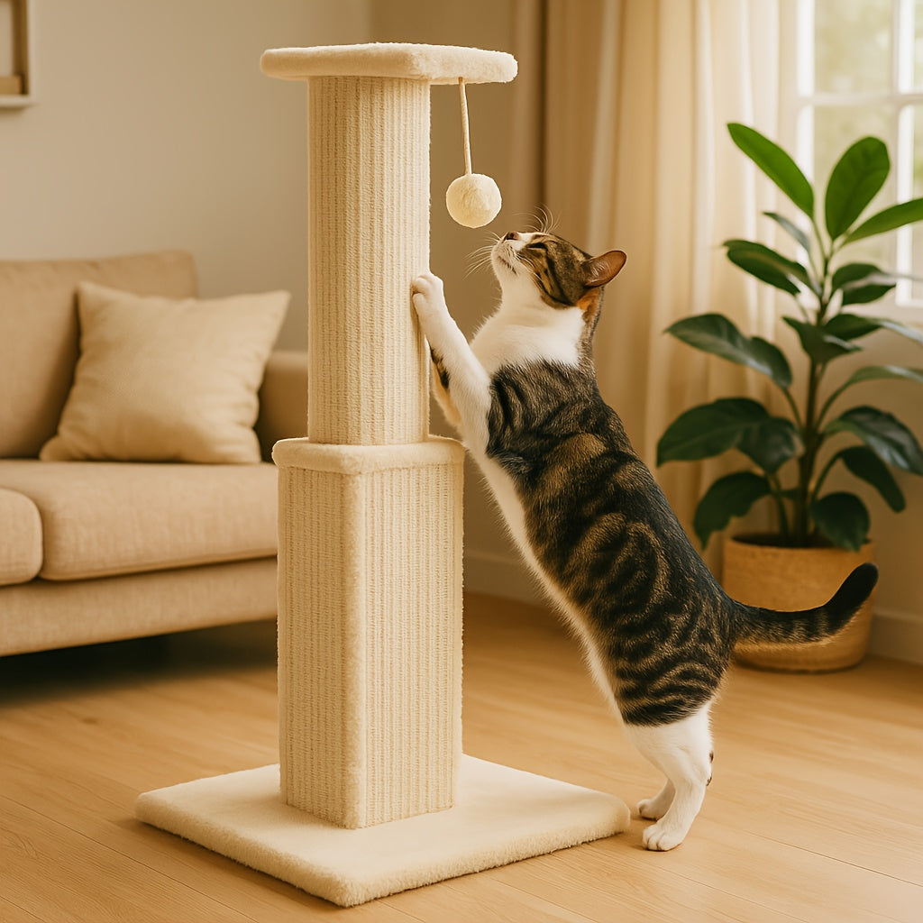 [Durable Cat Tower] Durable And Stable Multi-Level Cat Towers - 18.9"/32'' Cat Scratching Posts, Cat Trees With Hanging Balls For Active Felines, Available In Grey And Black - Daisan Mart