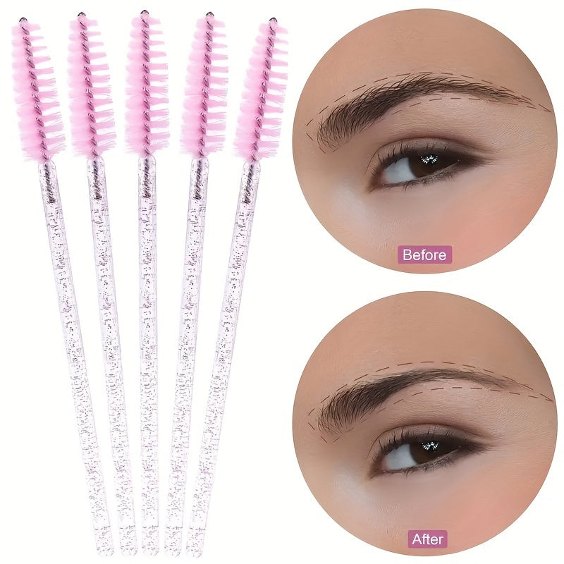 Set of 20 Multi-purpose Crystal Mascara Brushes for Convenient Eyelash Brushing
