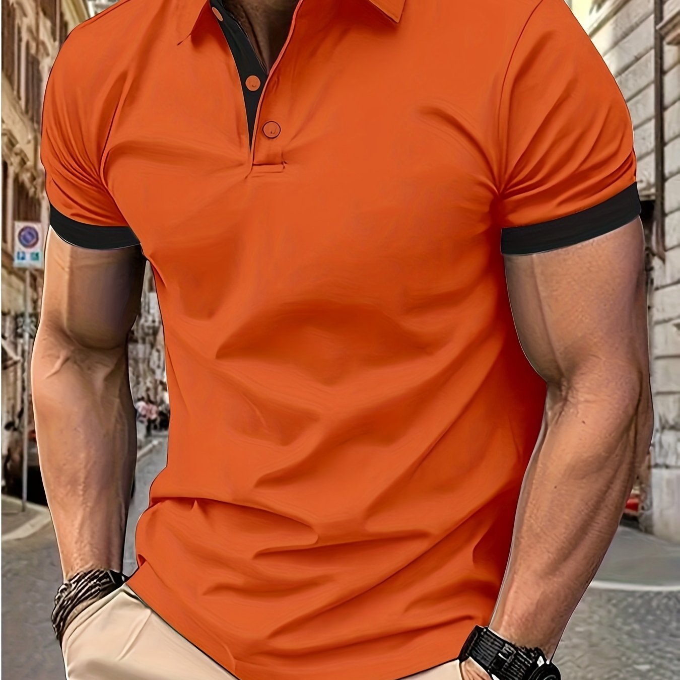 Men's Golf Shirt, Breathable Fabric, V-Neck, Short Sleeves, Summer