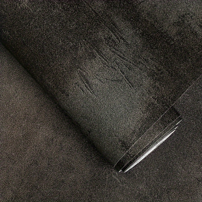 Classic Black Concrete Effect Vinyl Wallpaper