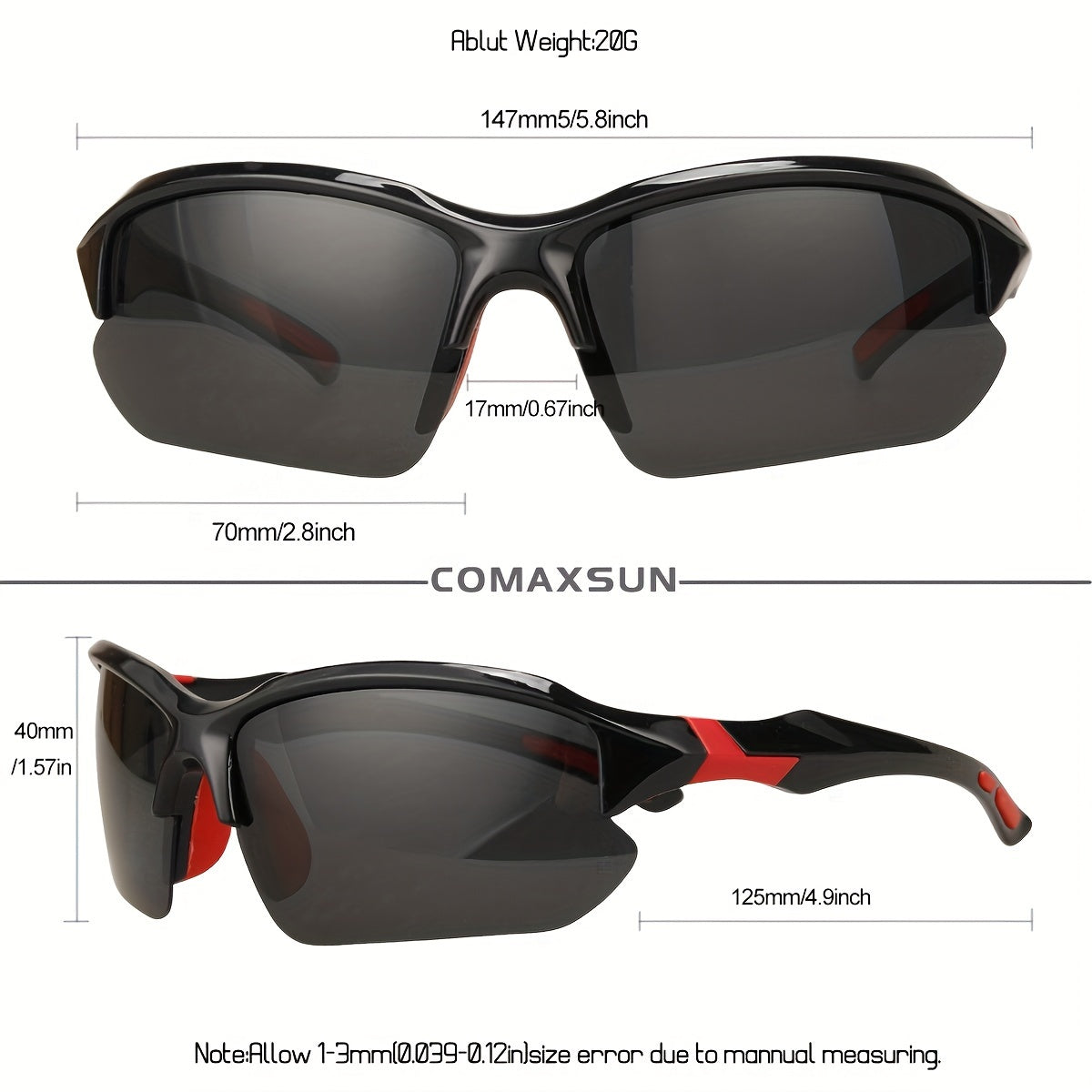 3-Piece Polarized Sports Glasses - Wind &amp; UV Protection
