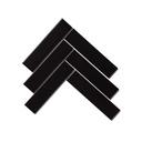 Black matte fishbone mosaic tile 318.5x244mm G833 (1h/1.43m/20vi)