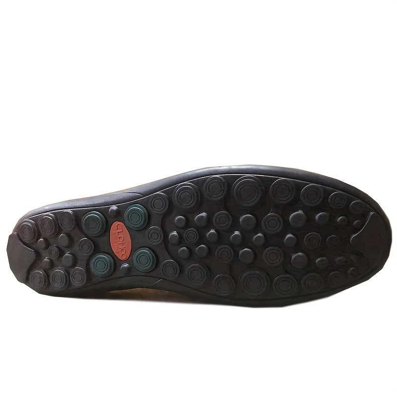 CLOHOO Men's Genuine Leather Loafers for Elegant Office