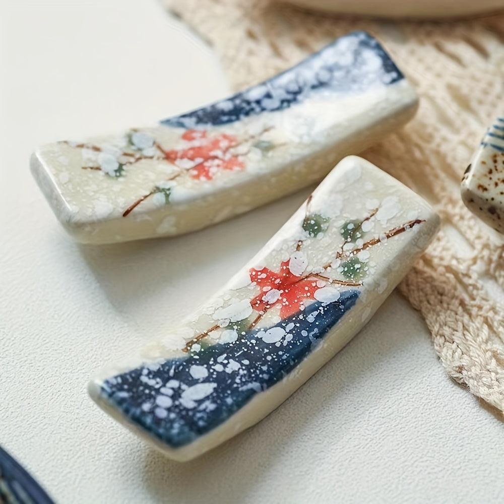 5pcs Ceramic Chopsticks Rack, Household Chopsticks Rest and Western Food Knife Fork Spoon Holder