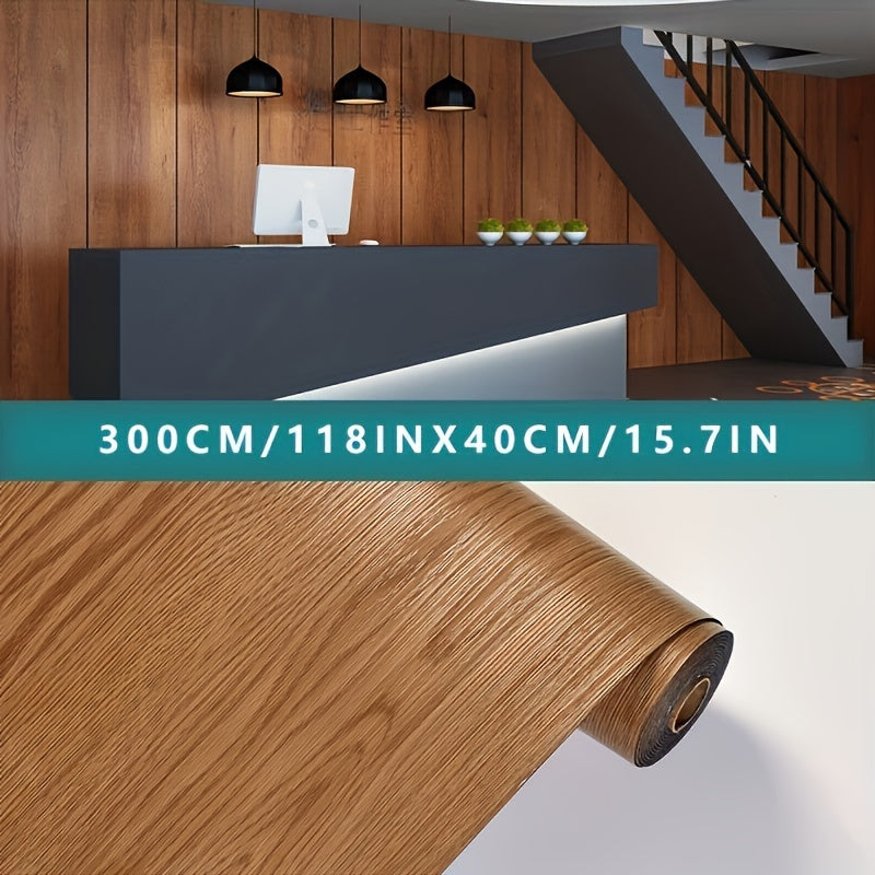 Giấy Dán Tường Vân Gỗ 3D Chống Nước Tự Dính 15.7x118in - Daisan Mart