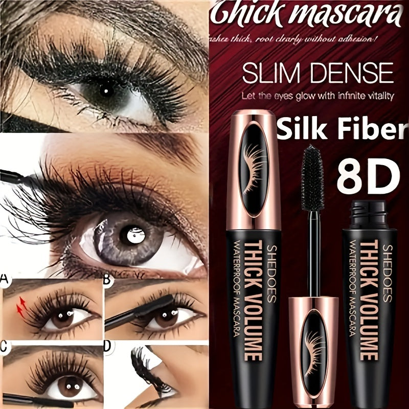 8D Silk Mascara Waterproof, Thick &amp; Curly Long Lasting