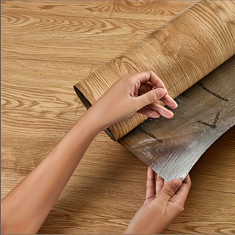 Giấy Dán Tường Vân Gỗ 3D Chống Nước Tự Dính 15.7x118in - Daisan Mart