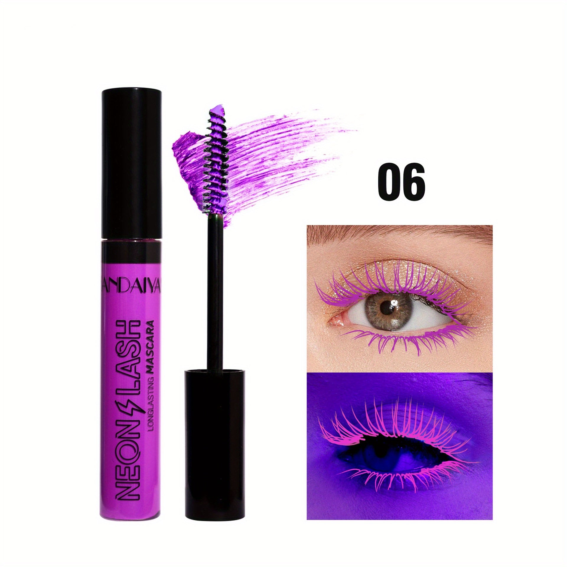 Mascara Neon 6 Màu UV Dạ Quang Chống Lem Lâu Trôi - Daisan Mart