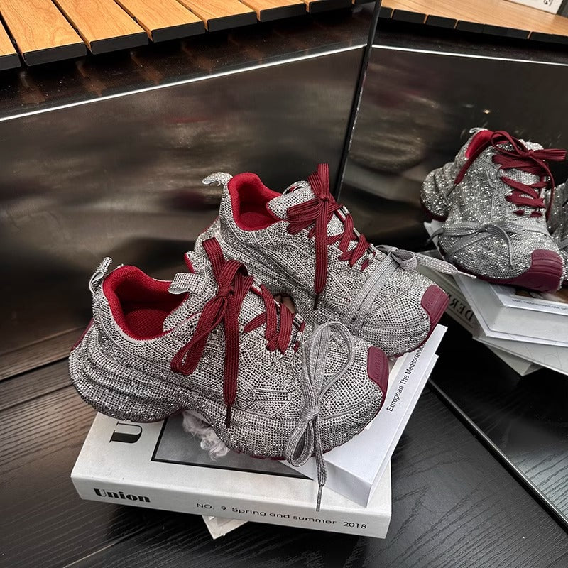 Sneaker Nữ Gypsophila Đính Đá Đế Dày Tăng Chiều Cao