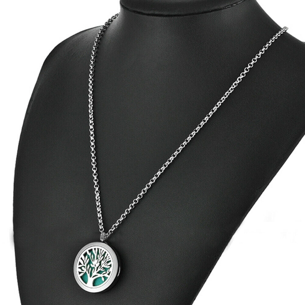 Metal Stainless Steel Pendant Necklace Open Locket Perfume Aroma Essential Oil Diffuser Necklace For Women Girls - Daisan Mart