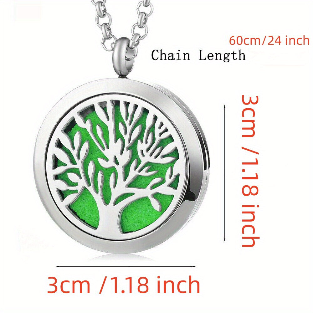 Metal Stainless Steel Pendant Necklace Open Locket Perfume Aroma Essential Oil Diffuser Necklace For Women Girls - Daisan Mart