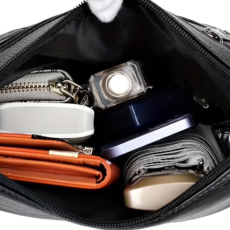 Túi Đeo Chéo Đa Năng Trung Niên Da Mềm Nhiều Ngăn