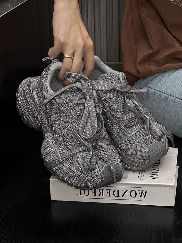 Sneaker Nữ Gypsophila Đính Đá Đế Dày Tăng Chiều Cao