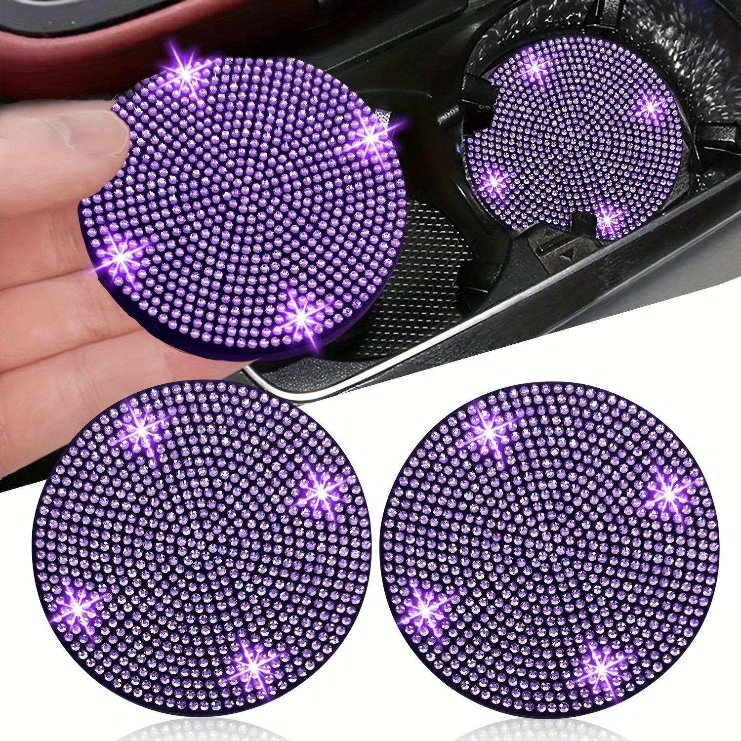 Đế Lót Cốc Ô Tô Đính Đá 2.75, Chống Trượt, Sốc - Daisan Mart