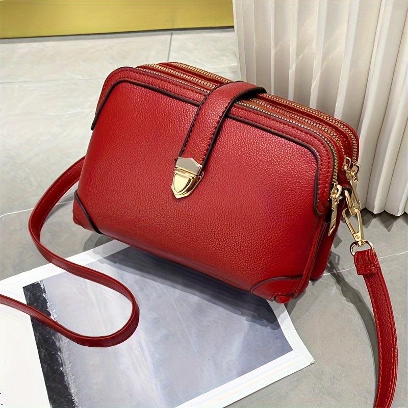 Faux Leather Fashion Handbag - Feminine Style