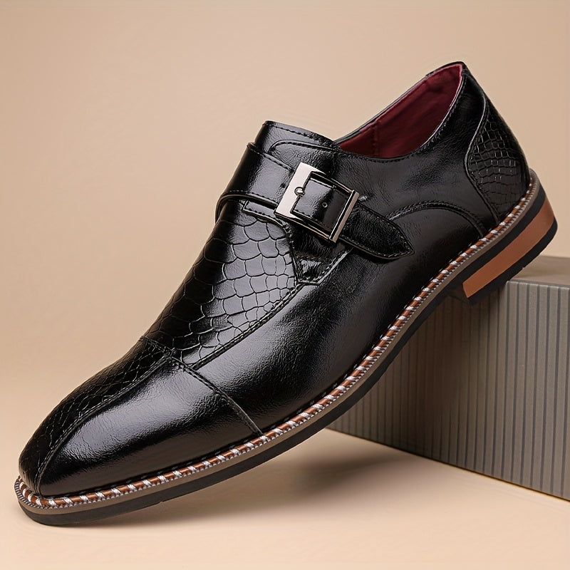 Men's Crocodile Leather Pointed Toe Elegant Office Loafers