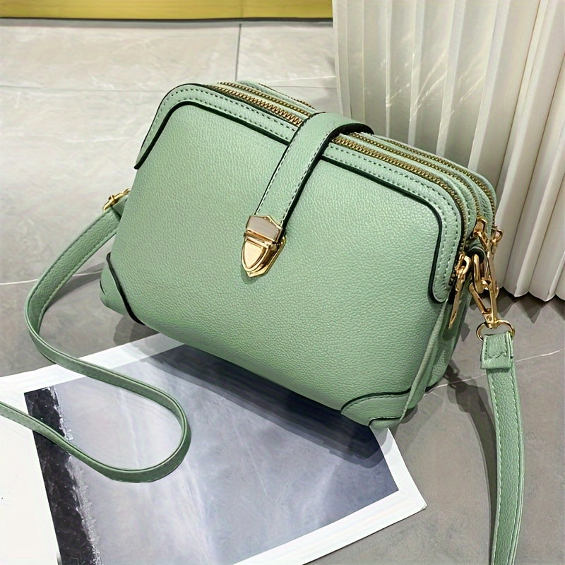 Faux Leather Fashion Handbag - Feminine Style