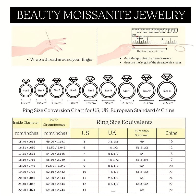 Moissanite Engagement Ring 925 Sterling Silver Finger Ring Eternity CZ Small Engagement Ring - Daisan Mart
