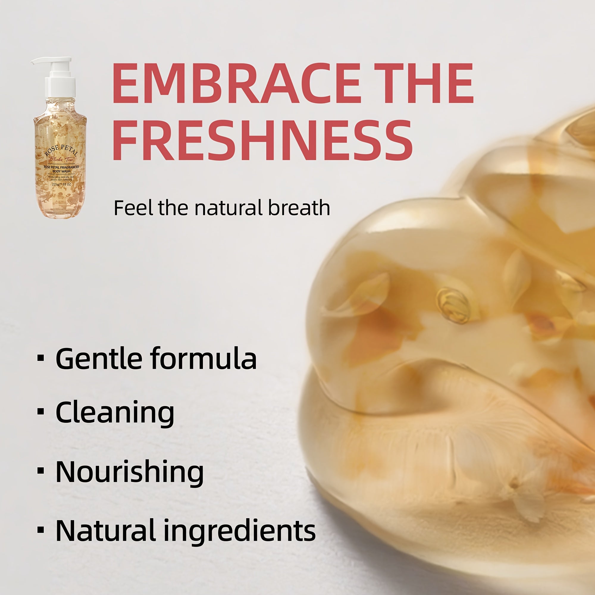 Blithe Time Rose Petal Fragrance Shower Gel*5pcs/set Fragrance Shower Gel Shower Gel, Shea Butter Shower Gel, Shower Gel Beautiful Shower Gel, Moisturizing Shower Gel, Shower Gel for Women, Daily Skincare, Body Cleansing, Ele