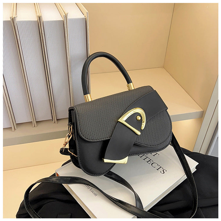 Women's Crossbody Bag - Gold Lock, Compact, Luxurious