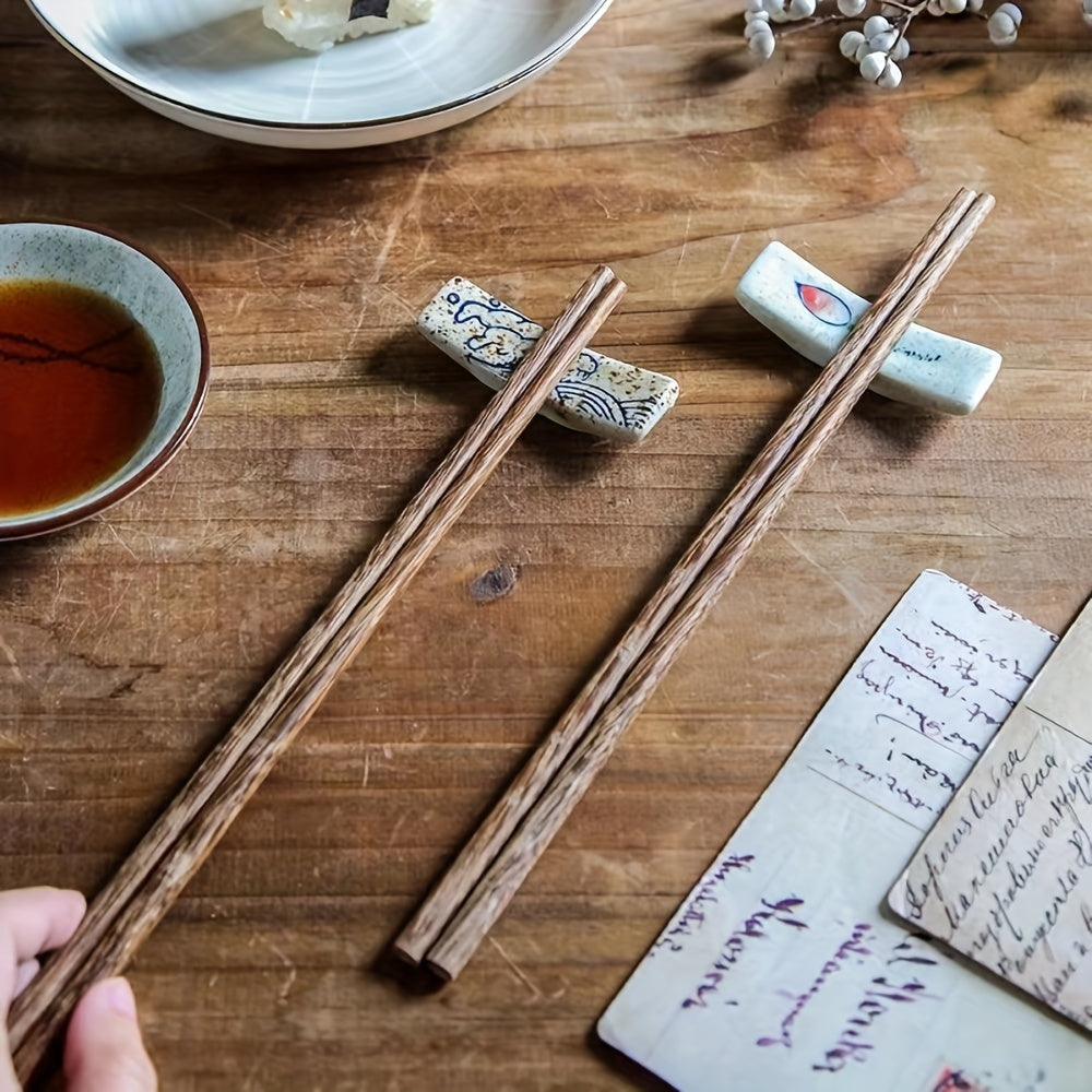 5pcs Ceramic Chopsticks Rack, Household Chopsticks Rest and Western Food Knife Fork Spoon Holder