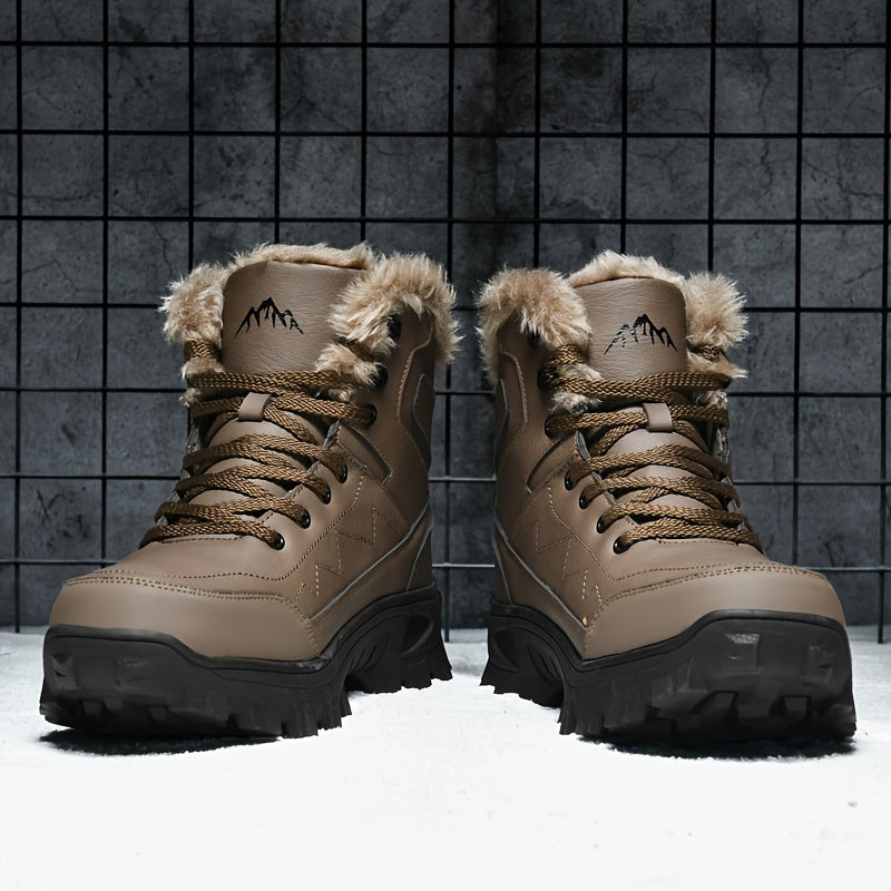 Giày Leo Núi Nam Cổ Cao Lót Lông Dày Chống Thấm
