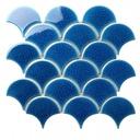 Dark blue fish scale mosaic tile SH-XFB90066