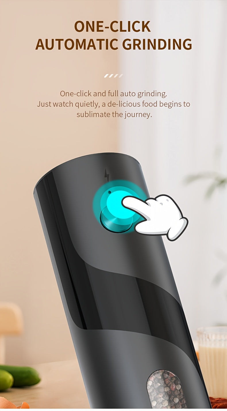 Convenient 2-piece LED automatic electric salt and pepper grinder set