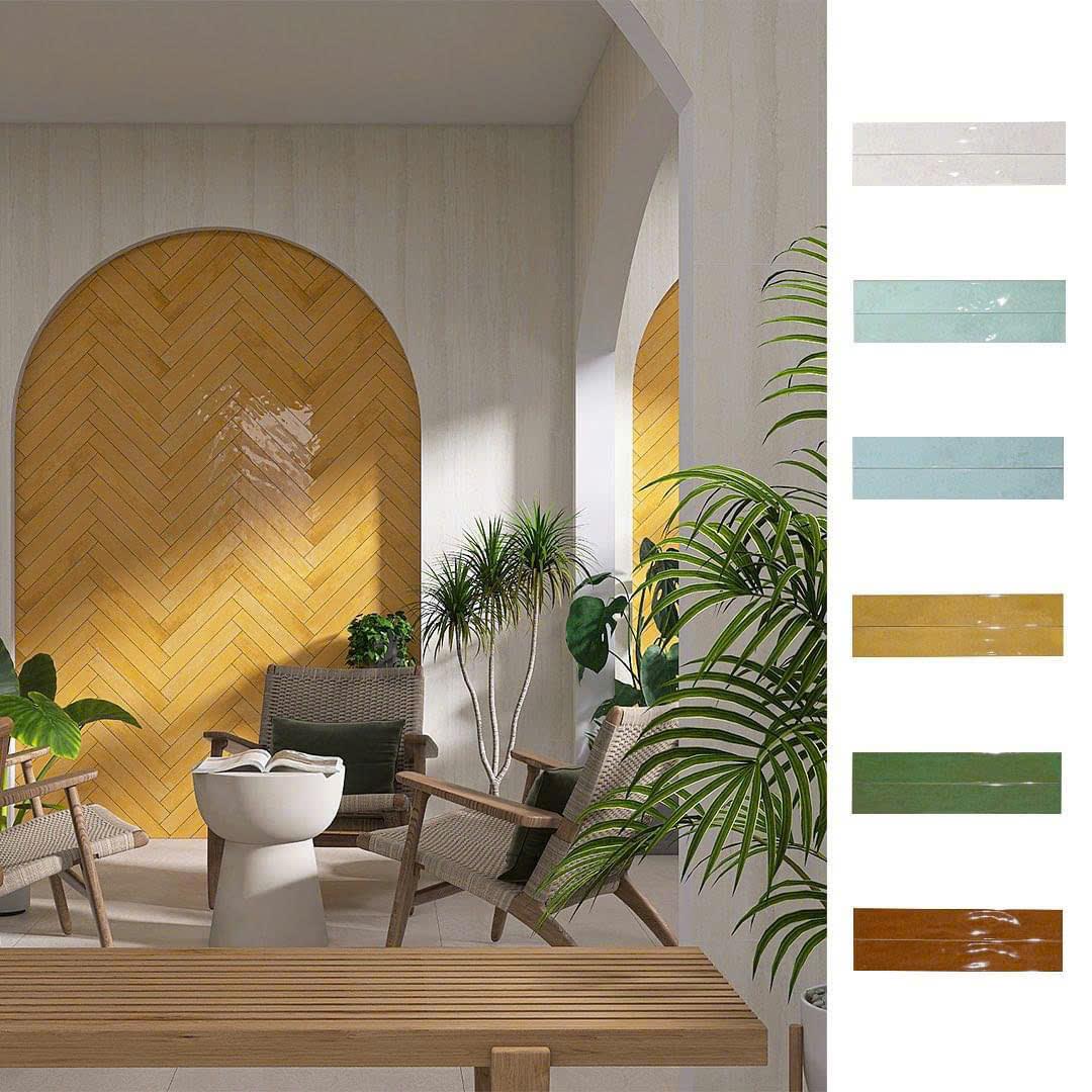 Flat glossy porcelain tile, size 60x400mm, code M604T04B