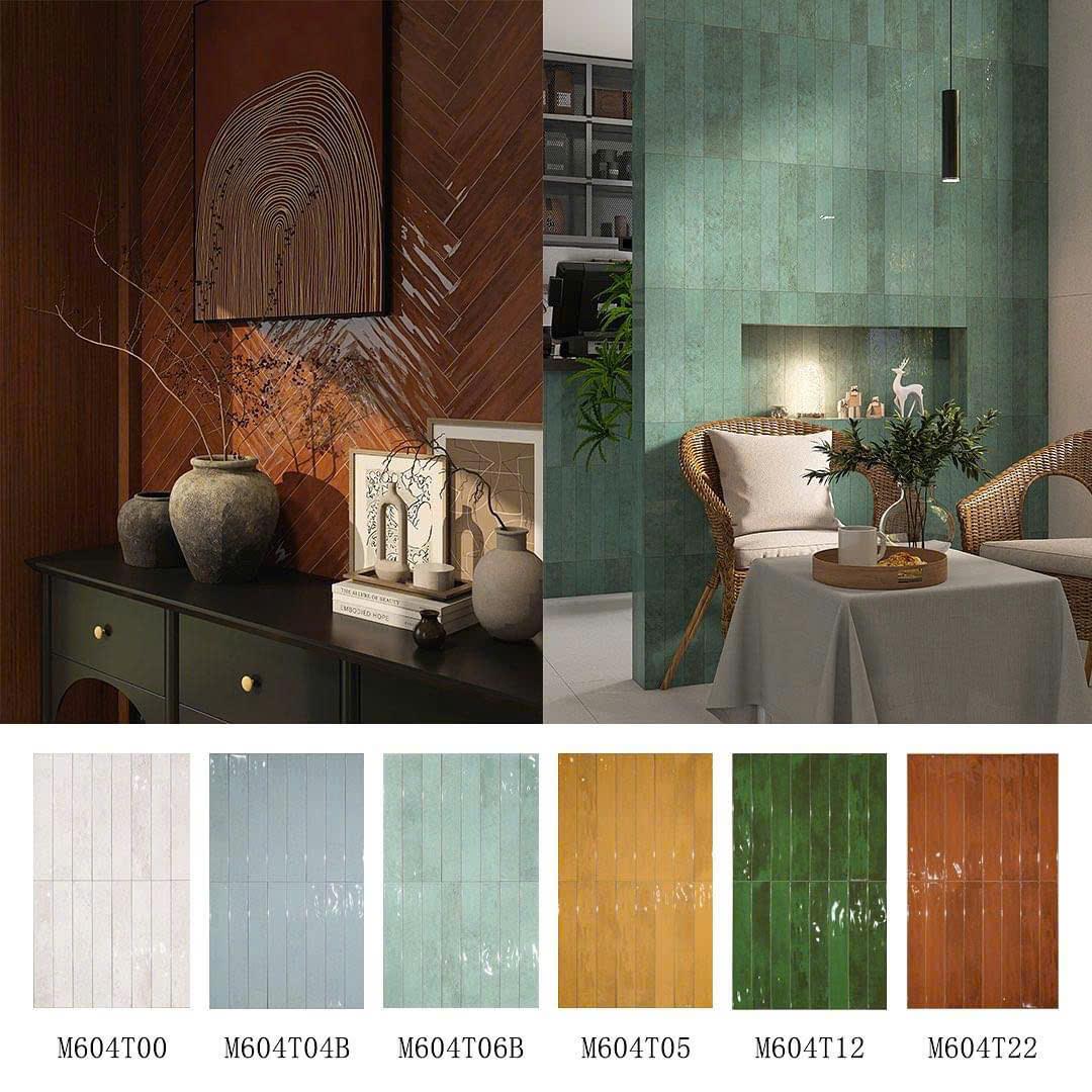 Flat glossy porcelain tile, size 60x400mm, code M604T04B