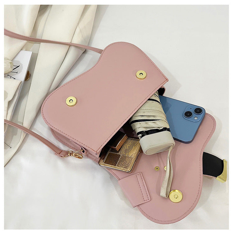 Women's Crossbody Bag - Gold Lock, Compact, Luxurious