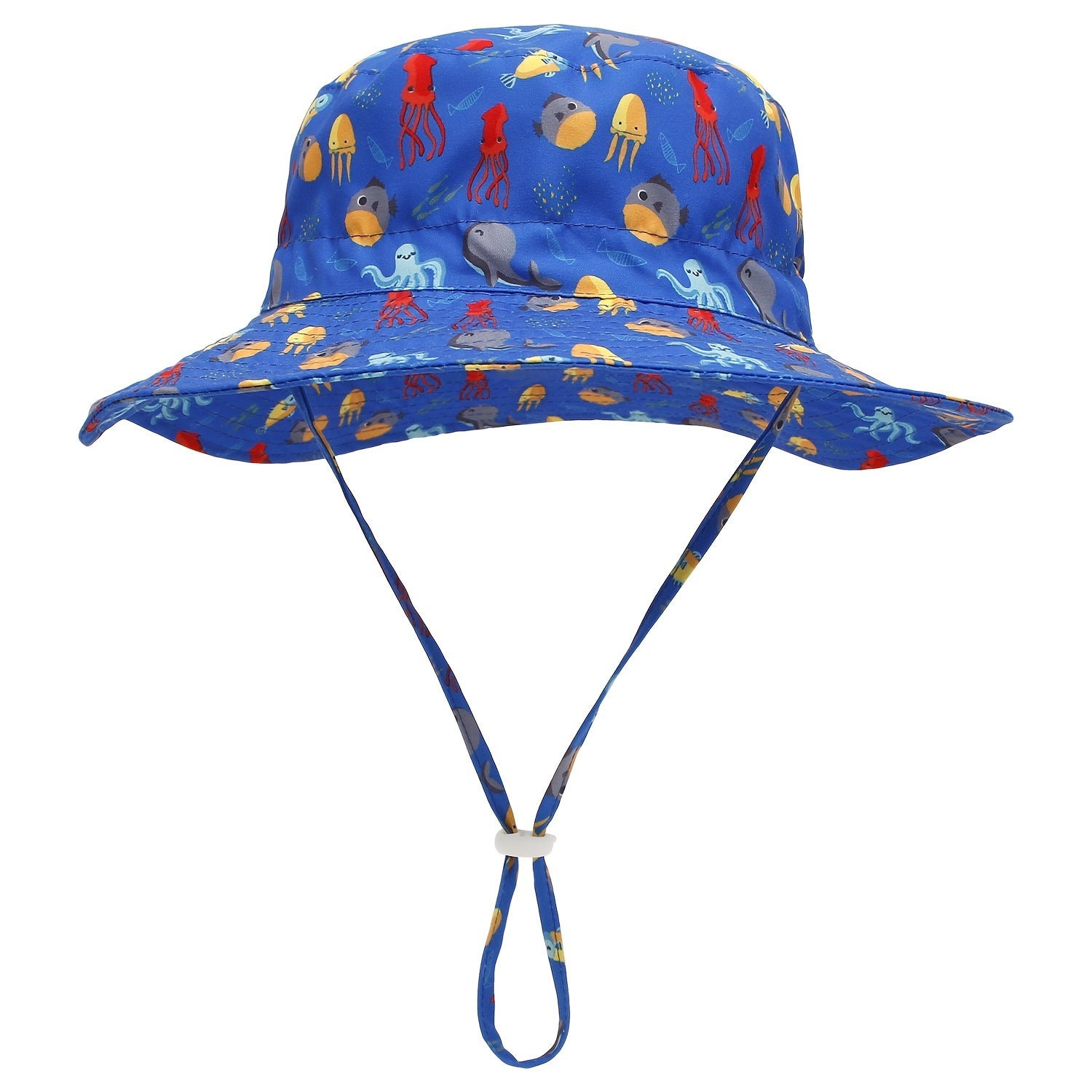 Children's Bucket Hat with Dinosaur and Octopus Print for Sun Protection