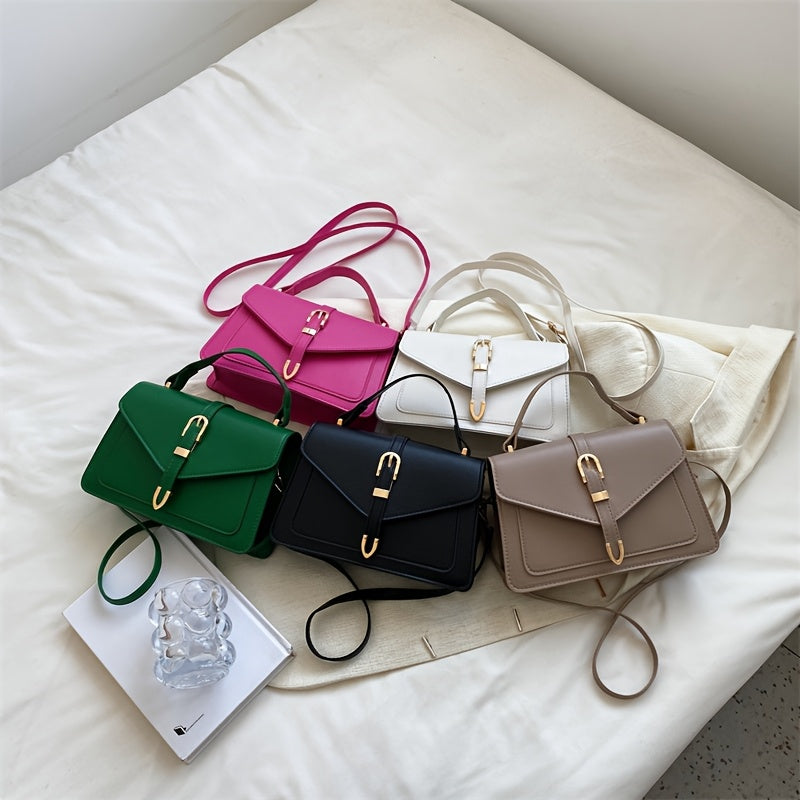 Elegant Small Square Belt Buckle Crossbody Bag