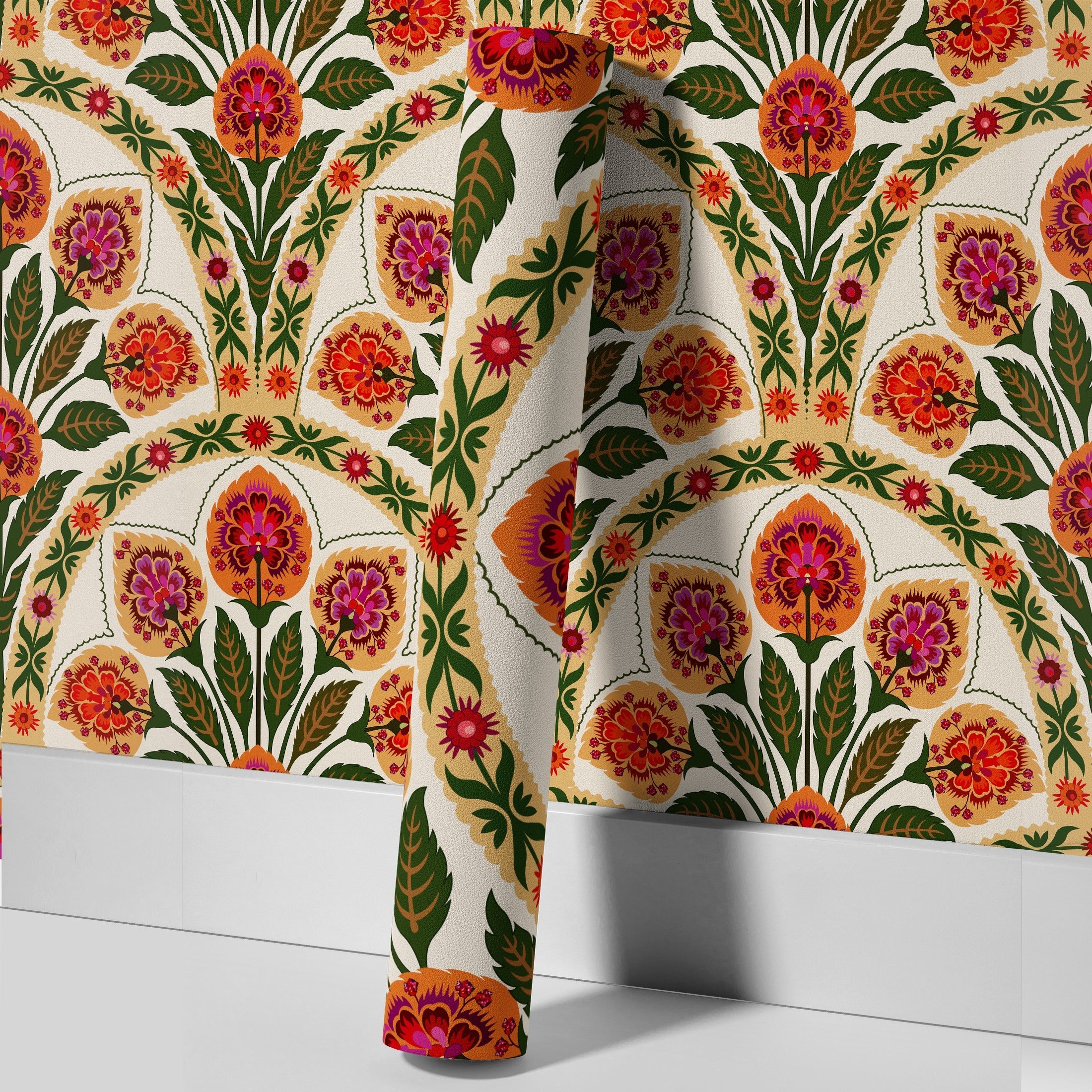 Waterproof Vintage Pattern Wallpaper 17.7x9.8ft