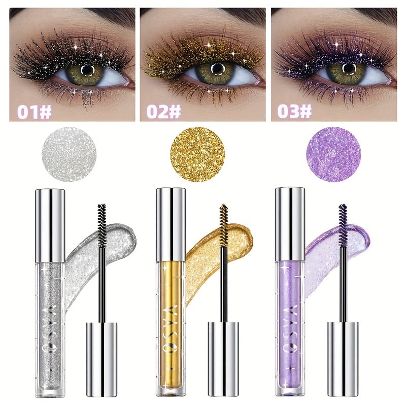 Waterproof Gold Glitter Mascara - Long Lasting, Smudge-Free