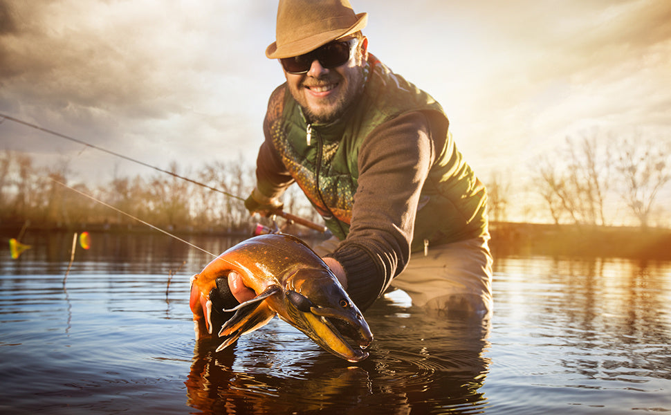 YVLEEN Floating Fishing Net for Steelhead, Salmon, Fly, Kayak, Catfish, Bass, Trout Fishing, Rubber Coated Landing Net for Easy Catch & Release, Compact & Foldable for Easy Transportation & Storage, Best for Christmas