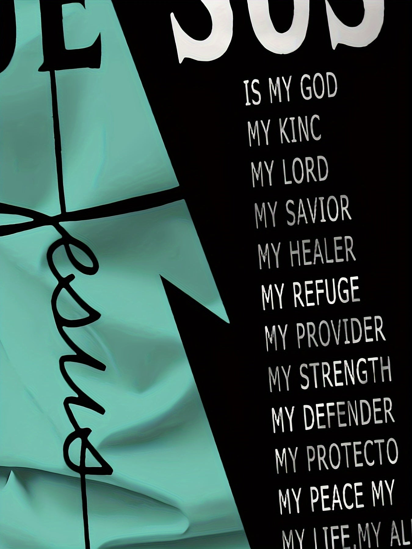 Men's Golf T-shirt Large Size Printed JESUS ​​Active Summer