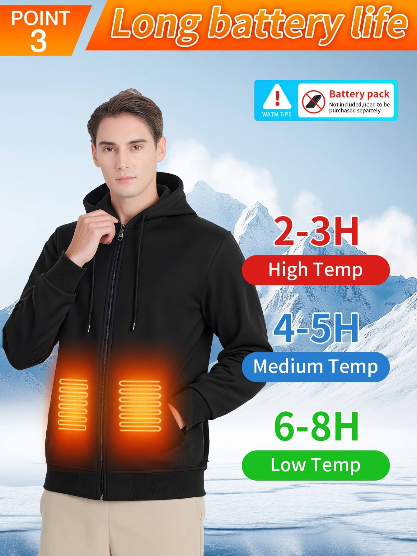 Áo Khoác Sưởi Ấm Điện Đa Năng Có Mũ, Dễ Giặt - Daisan Mart