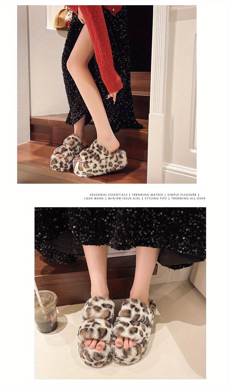 Dép Lông Báo Đế Cao Tăng Chiều Cao Thu Đông 2024