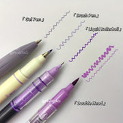 4 Color Calligraphy Brush Pens, Multi-Stroke, 0.5mm Thin Edge