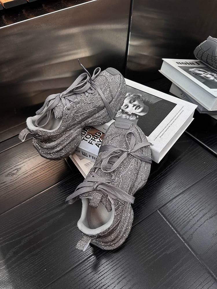 Sneaker Nữ Gypsophila Đính Đá Đế Dày Tăng Chiều Cao