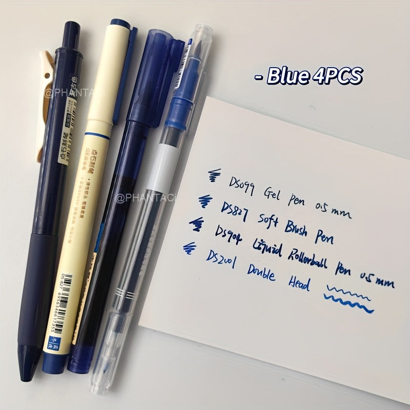 Bộ 4 Bút Thư Pháp Đầu Mềm Retro Nhiều Loại Ngòi