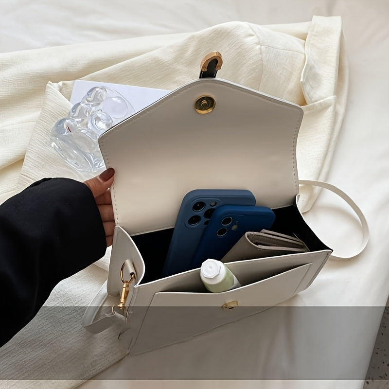 Túi Đeo Chéo Vuông Nhỏ Khóa Thắt Lưng Thanh Lịch