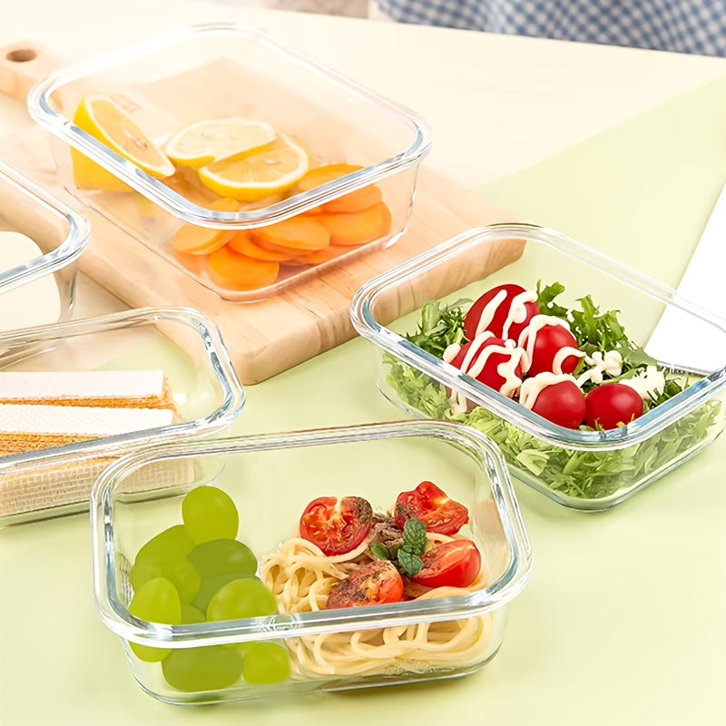 5 Color Stackable Glass Storage Containers with Lids, Air-Tight Pre-Meal Prep Bento Boxes, Microwave, Refrigerator, Dishwasher & Oven Safe, Reusable Rectangular Kitchen Containers, Hand Wash Only, Perfect Gift for Family & Fr