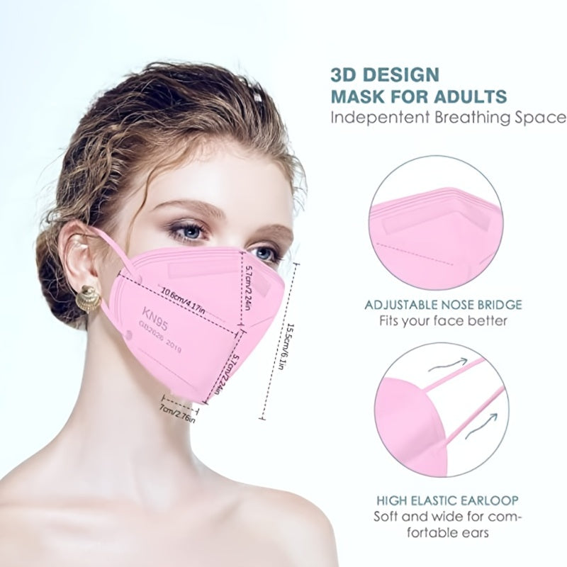 50pcs KN95 Face Masks: 5-Ply Breathable, Comfortable, And 95% Filter Efficiency - Perfect For Adults! - Daisan Mart