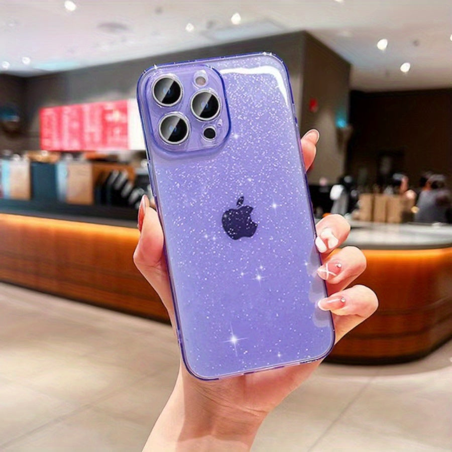 Ultra-thin, flexible, shockproof glitter iPhone case