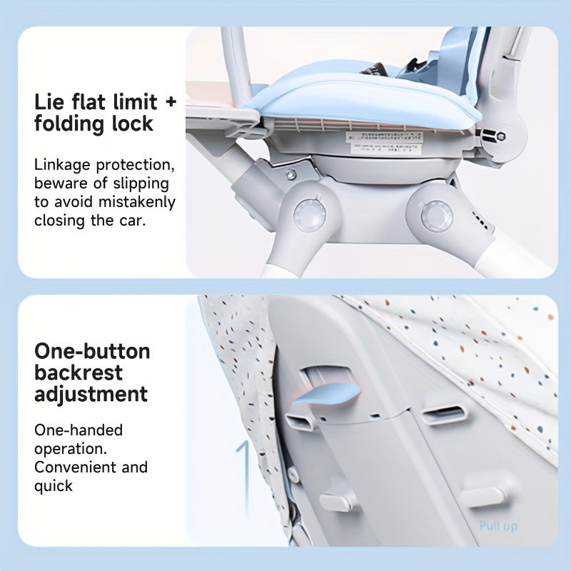 360° compact travel stroller, reclining back, for babies 23kg