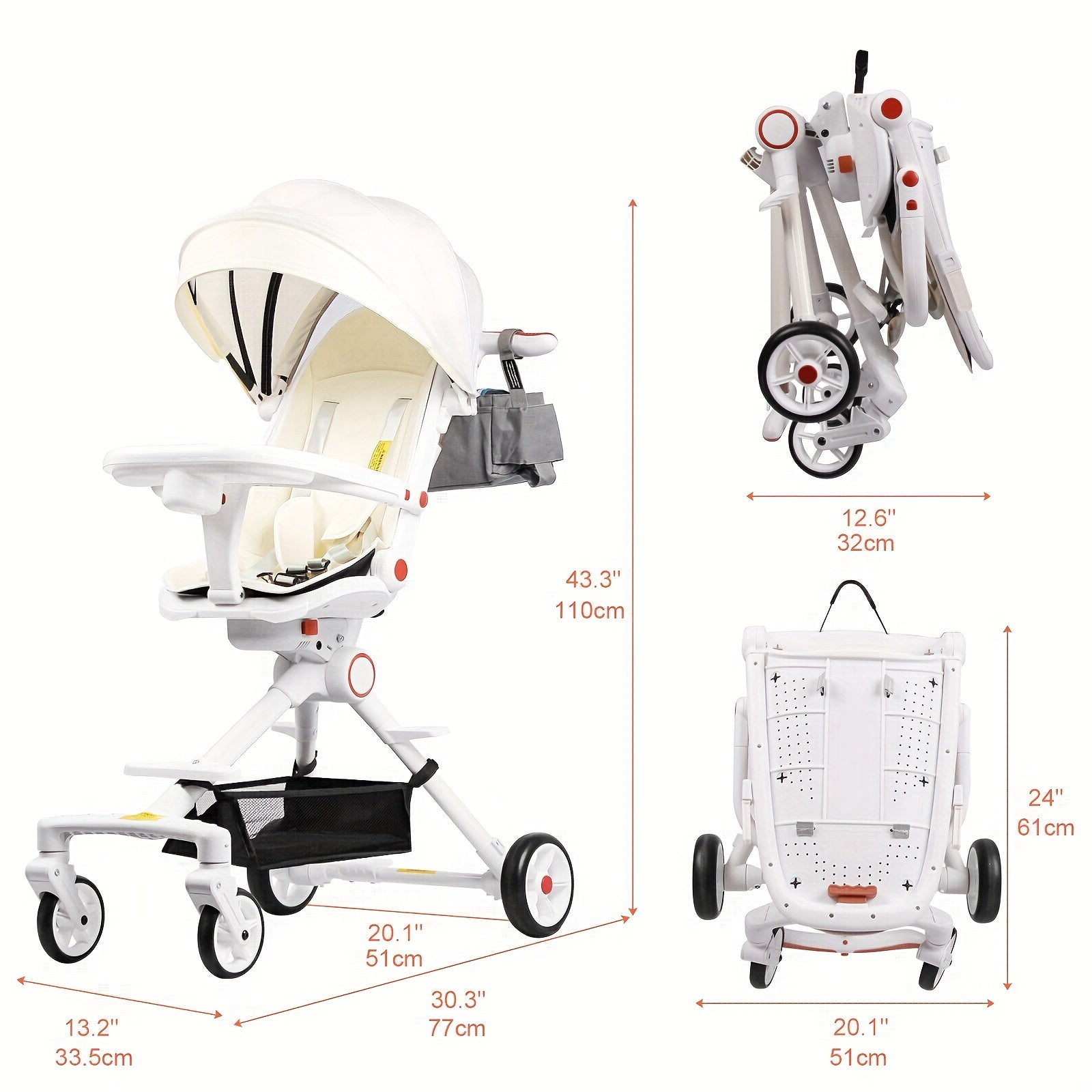 Foldable travel stroller for babies - Festival gift