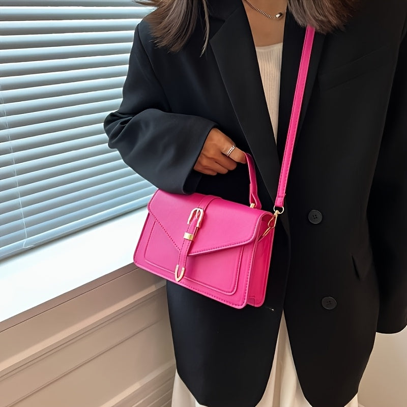 Túi Đeo Chéo Vuông Nhỏ Khóa Thắt Lưng Thanh Lịch